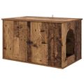 vidaXL Mačka Dom Staré drevo 85 x 55 x 50,5 cm Kompozitné drevo