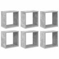 vidaXL Nástenné police 6 ks betónovo-sivé 26x15x26 cm