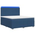 vidaXL LED boxspring posteľ s matracom Modrá 140 x 200 cm Látka