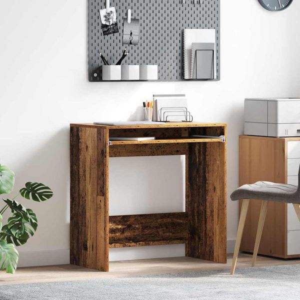 vidaXL Stôl so zásuvkou Staré drevo 77,5 x 43 x 79 cm Kompozitné drevo
