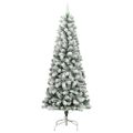 vidaXL Umelý Sklápací Vianočný Stromček 300 LED Zelená a biela 210 cm