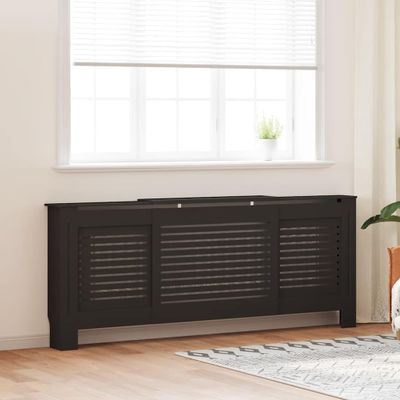 vidaXL Kryt na radiátor čierny 205 cm MDF