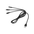 Kábel REBEL 3v1 USB-A - microUSB, USB typu C, Lightning čierny 1m