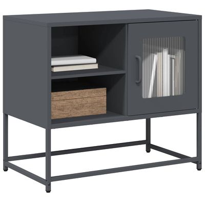 vidaXL TV skrinka antracitová 68x39x60,5 cm oceľ
