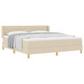 vidaXL Posteľ s pružinovým rámom s matracmi Krémová 200 x 180 cm látka