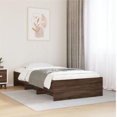 vidaXL Posteľný rám bez matraca hnedý dub 100x200 cm kompozitné drevo