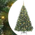vidaXL Umelý vianočný stromček s 300 LED-i Zelená 180 cm PE a PVC