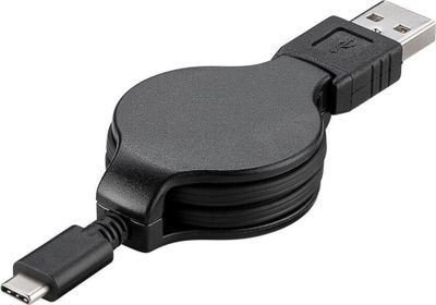 PremiumCord Kábel USB 3.1 C/M - USB 2.0 A/M, charging a sync navíjací kábel 1m