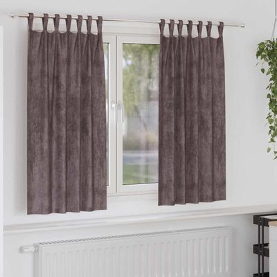 vidaXL Sametové závesy so záclonami 2 pcs Hnedá 175 x 140 cm Zamat