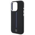 Mercedes puzdro pre iPhone 16 Pro 6,3" MEHMP16L23SUMBK Hardcase Silicone Blue Stripe MagSafe čierne