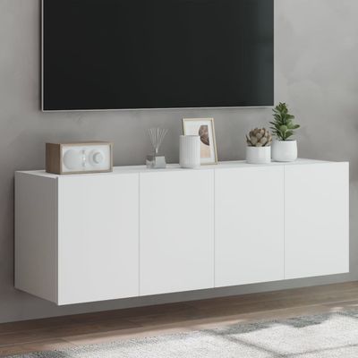 vidaXL TV nástenné skrinky s LED svetlami 2 ks biele 60x35x41 cm