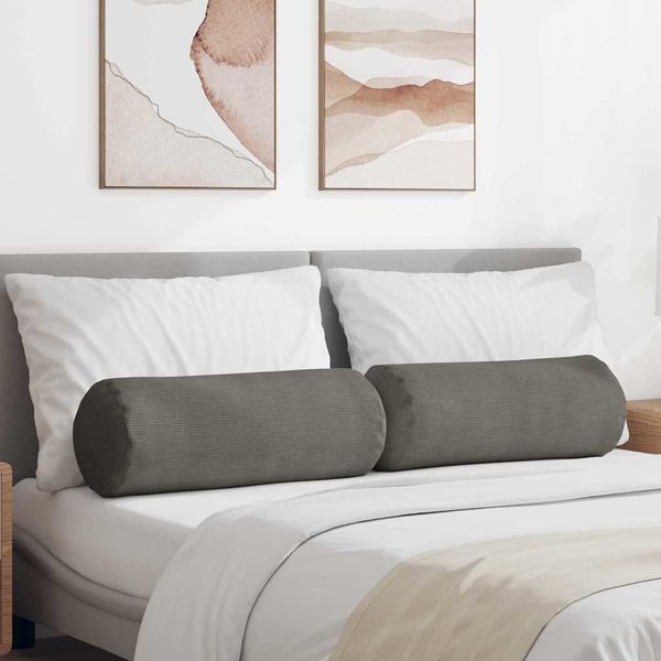 vidaXL Podložkové vankúše 2 pcs Svetlosivá Ø 25 x 70 cm