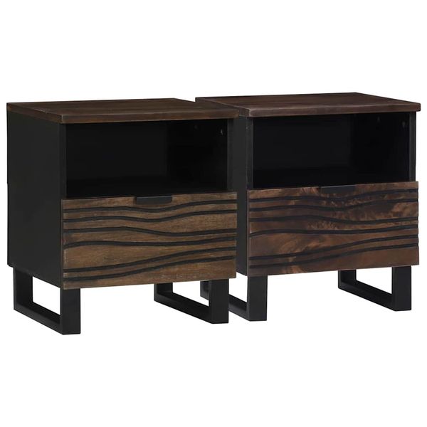 vidaXL Nočný stolík 2 pcs Orech 40 x 33 x 46 cm Kompozitné drevo