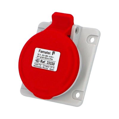 Zásuvka vstavaná 23330 IP54/400V/16A/4P 6h, šikmá 10° - SpeedPRO