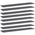 vidaXL Prídavné police 8 ks, lesklé sivé 100x20x1,5 cm, drevotrieska