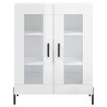 vidaXL Vysoká skrinka lesklá biela 69,5x34x180 cm spracované drevo