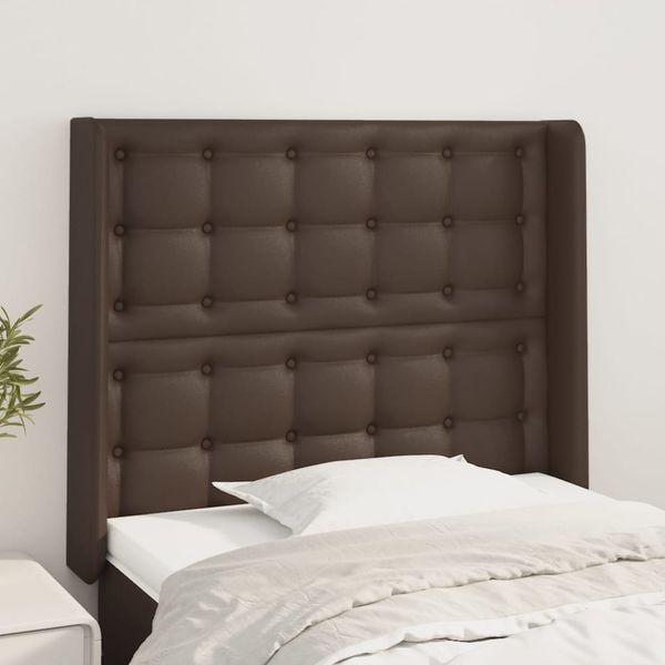 vidaXL Čelo postele so záhybmi hnedé 103x16x118/128 cm umelá koža
