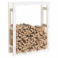 vidaXL Stojan na palivové drevo biely 80x25x100 cm masívna borovica
