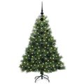 vidaXL Umelý vianočný stromček s 150 LED-i Zelená 120 cm PE a PVC