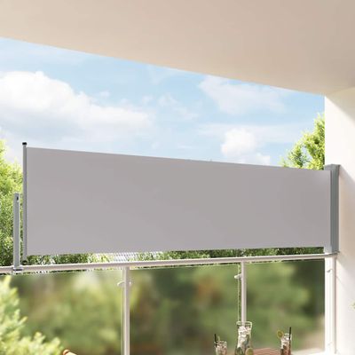 vidaXL Zaťahovacia bočná markíza na terasu 100x300 cm, sivá