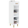vidaXL Botník biely 30x35x105 cm spracované drevo