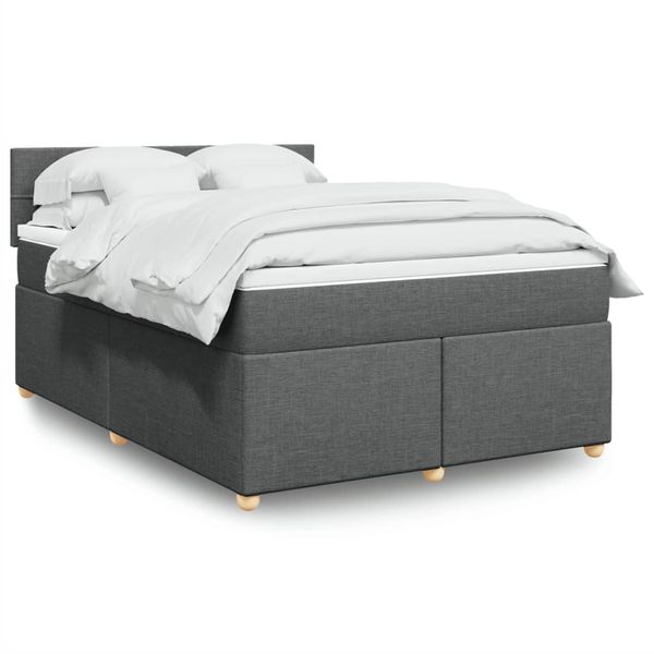 vidaXL Boxspring posteľ s matracom tmavosivá 160x200 cm látka