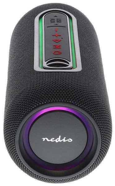 NEDIS reproduktor/ 2.0/ výkon 30 W/ Bluetooth/ AUX/ USB-C/ USB/ černý Reproduktor, bezdrátový, Bluetooth, 30W, mikrofon, AUX, USB, USB-C nabíjení, IPX5, výdrž až 4 hodiny, cerný