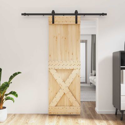 vidaXL Posuvné dvere Prírodná a čierna 70 x 210 cm