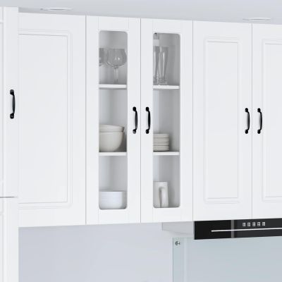 vidaXL Nástenný sklenený kabinet PORTO Biela 60 x 31 x 100 cm