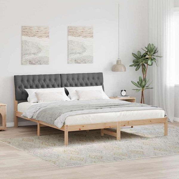 vidaXL Rám postele s čalúneným čelom Hnedá 180 x 200 cm