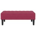 vidaXL lavička s vankúšom Víno červené 113 x 57 x 39 cm Zamat