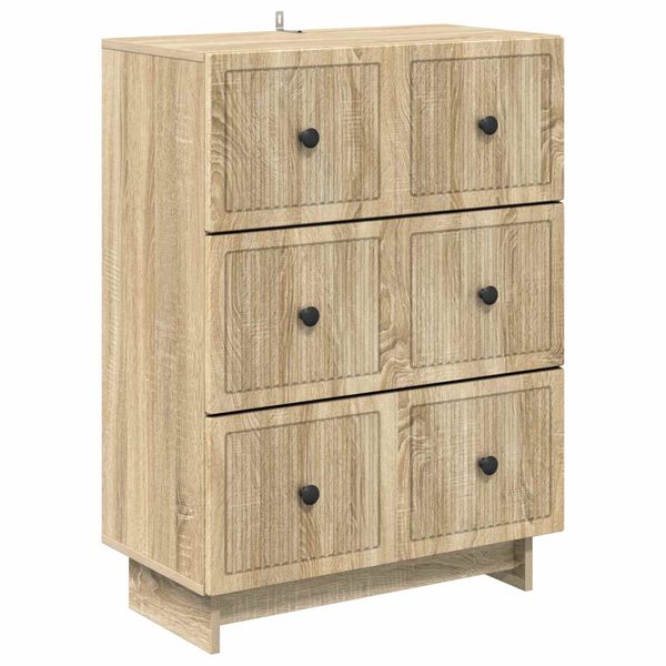vidaXL Zásuvkový kabinet Dub sonoma 66 x 34,5 x 90 cm Kompozitné drevo