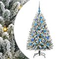 vidaXL Umelý Sklápací Vianočný Stromček 150 LED Zelená a biela 120 cm