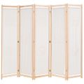 vidaXL Paraván s 5 panelmi, krémový 200x170x4 cm, látka
