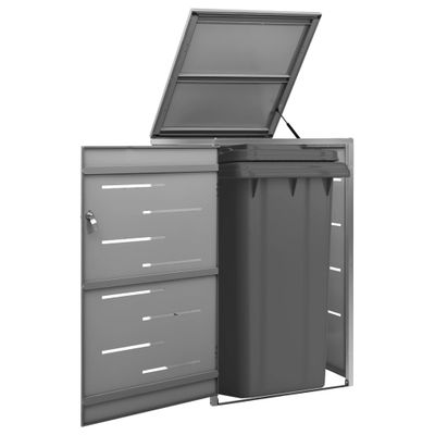 vidaXL Ohrada na 1 odpadkový kôš 69x77,5x112,5 cm nehrdzavejúca oceľ