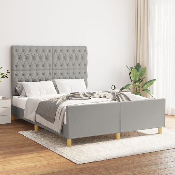 vidaXL Posteľ bez matraca bledosivý 140x200 cm látka