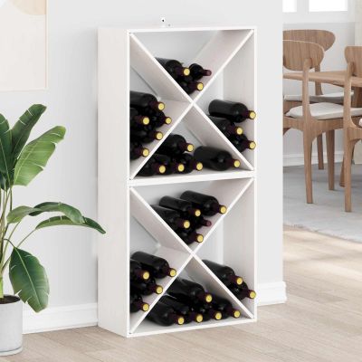 vidaXL Regál na víno 2 pcs Biela 62 x 25 x 62 cm
