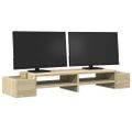 vidaXL Stojan na monitor s policou dub sonoma 100x27x15 cm komp. drevo