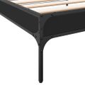 vidaXL Posteľný rám čierny 90x200 cm kompozitné drevo a kov
