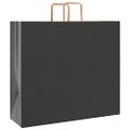 vidaXL Papierové tašky 250 ks s rúčkami, čierna, 54x15x49 cm
