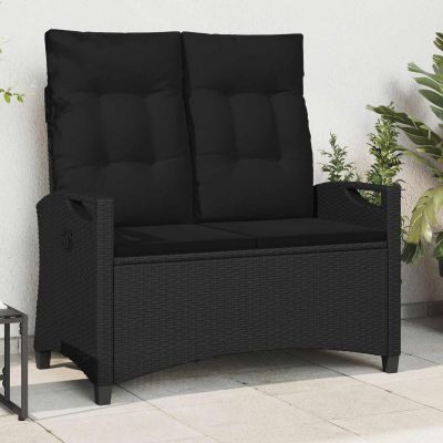 vidaXL Záhradná lavička Čierna 105 x 60 x 112 cm Oceľ a polyester