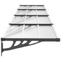 vidaXL Vchodová strieška čierna a priehľadná 396x90 cm polykarbonát