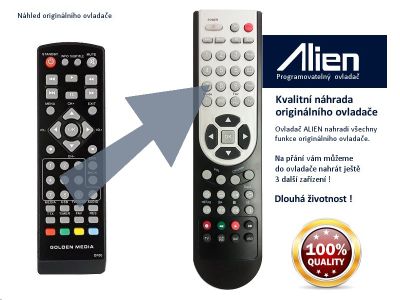 Diaľkový ovládač ALIEN STB Golden Media Mania 820 - náhrada