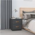 vidaXL Nočné stolíky 2 ks sivé 40x34x45 cm masívne borovicové drevo