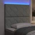 vidaXL LED hlavová doska Svetlosivá 90 cm Zamat