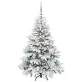 vidaXL Umelý vianočný stromček s 150 LED-i Biela 120 cm PE a PVC