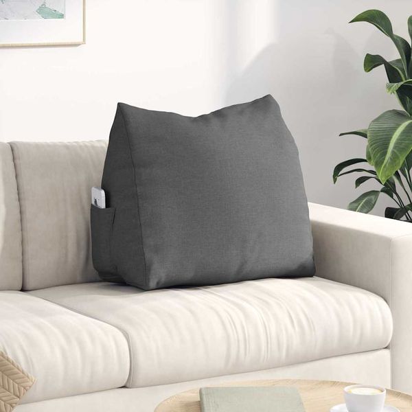 vidaXL Poduška na chrbát Tmavo šedá 60 x 20 x 50 cm látka