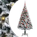vidaXL Umelý vianočný stromček Biela 150 cm PVC a Oceľ a Plast