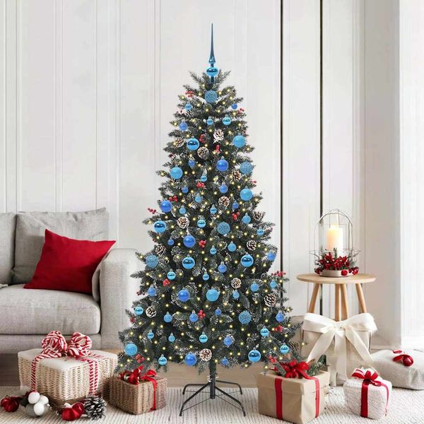 vidaXL Umelý vianočný stromček Zelená 180 cm PVC, plast a oceľ