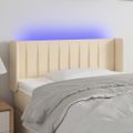 vidaXL Čelo postele s LED krémové 103x16x78/88 cm látka
